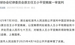 足协原纪律委员会主任王小平一审获刑10年6个月+罚金70万